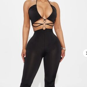 Give it to you straight strappy jumpsuit